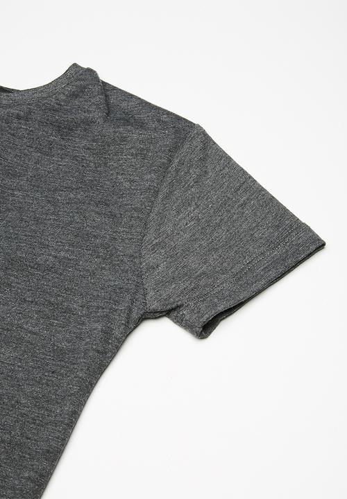 basicthread - Longline tees 2 pack - white & charcoal 