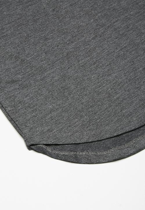 basicthread - Longline tees 2 pack - white & charcoal 
