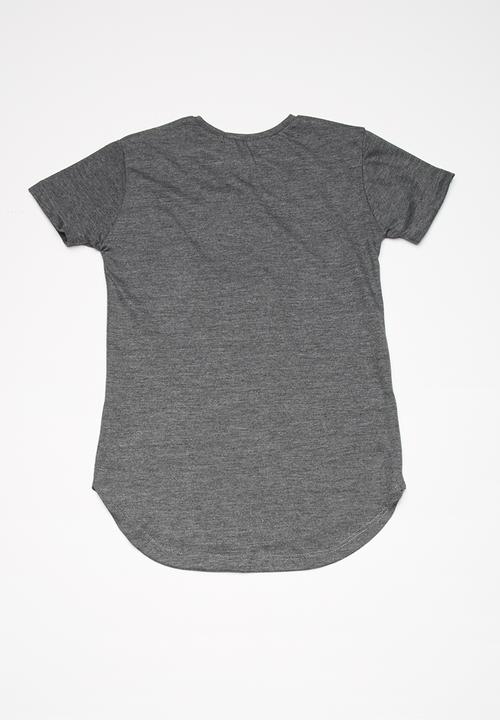 basicthread - Longline tees 2 pack - white & charcoal 