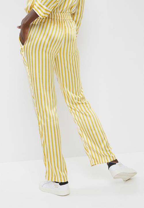 Pieces - Jessica pants - yellow & white