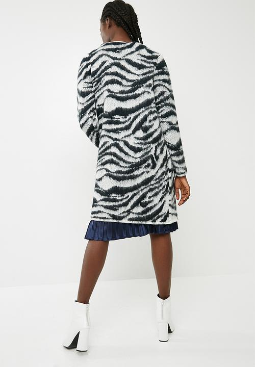 Vero Moda - Zanzana longsleeve open coatigan - black & white