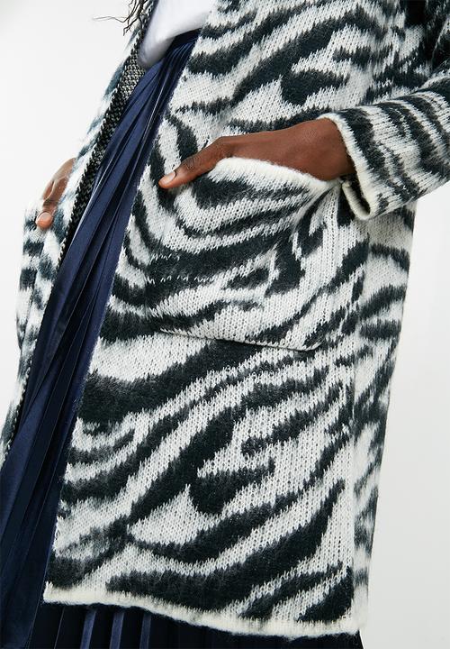 Vero Moda - Zanzana longsleeve open coatigan - black & white