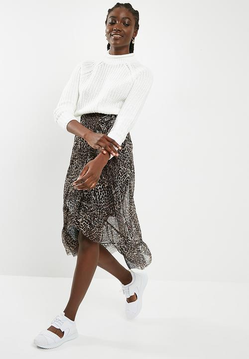 ONLY - Long sleeve highneck pullover knit - white 