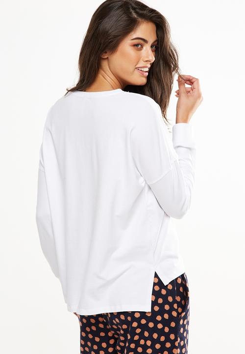 Cotton On - Match back dropped shoulder top - white 