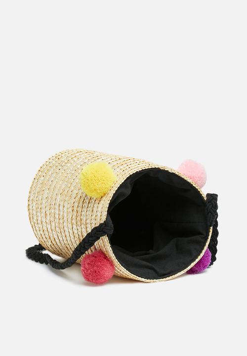 ONLY - Niffa straw round bag - multi