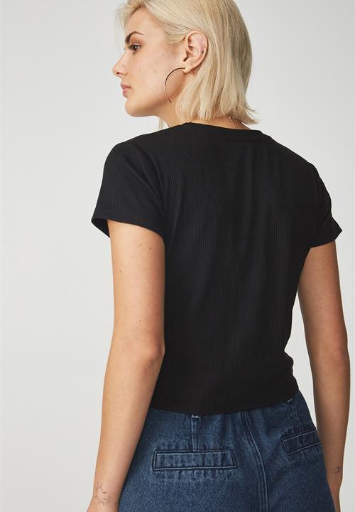 Cotton On - The baby rib short sleeve tee - black 