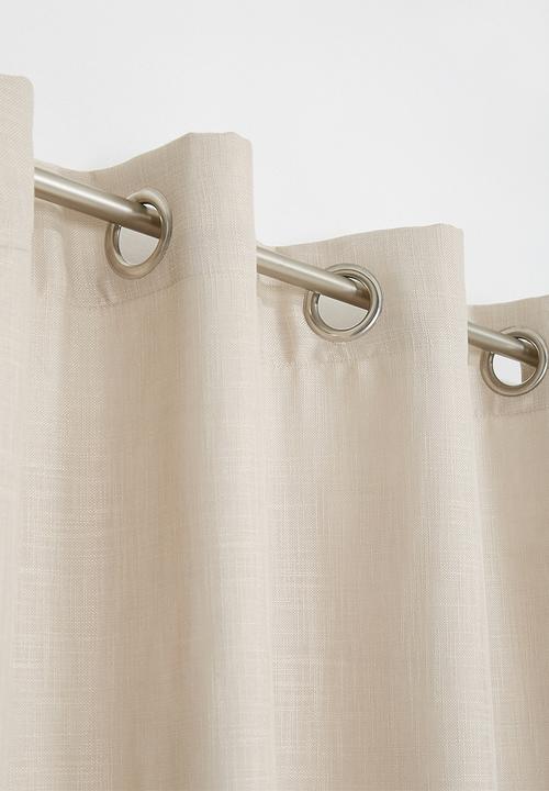 Sixth Floor - Two tone eyelet curtain - natural & white