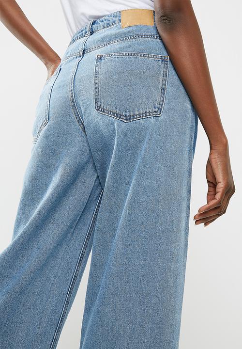 Jacqueline de Yong - Celia high waisted panel cropped jeans - blue 