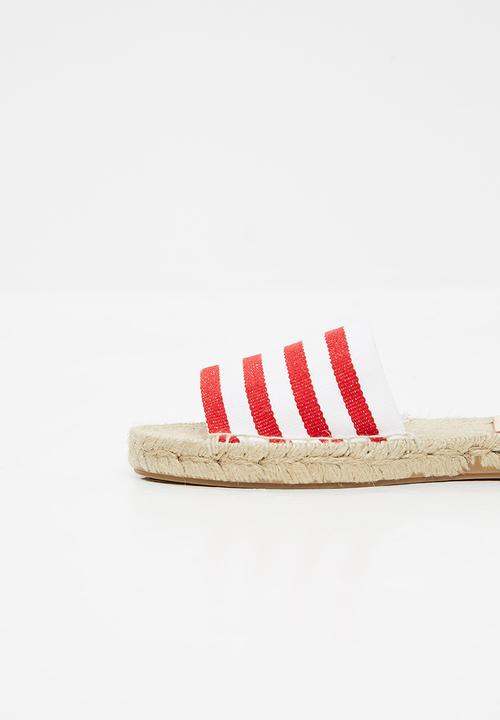 Espadril - Espadrille slide - red & white