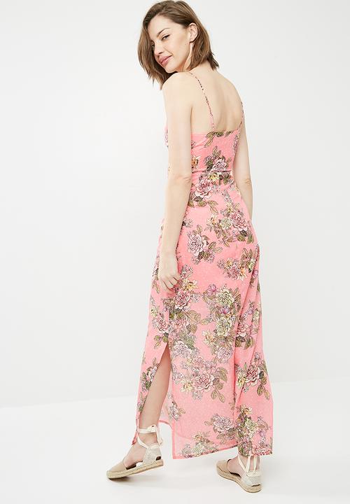 Missguided - Chiffon floral print button down maxi dress - multi 