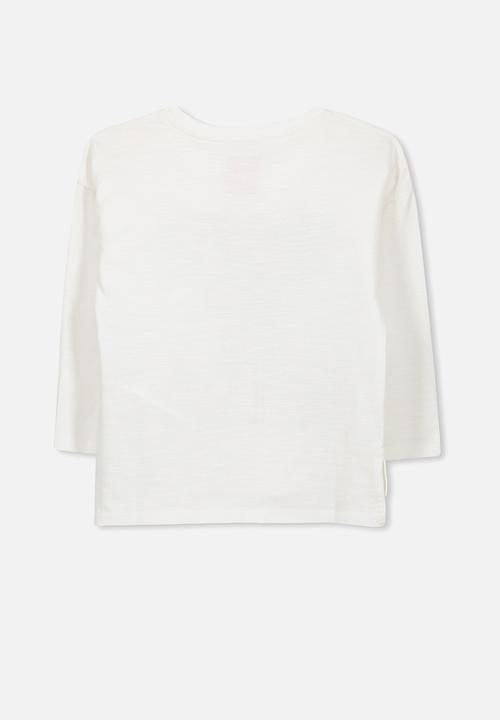 Cotton On - Kids Anna drop shoulder split hem - white