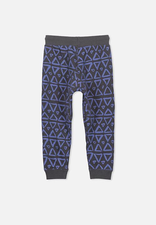 Cotton On - Kids Luca trackpants - blue & black 
