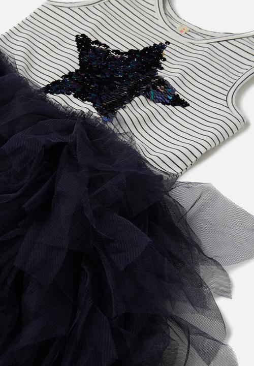Cotton On - Kids iris tulle dress - grey & black 