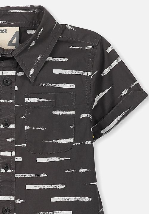 Cotton On - Kids jackson short sleeve shirt - black 