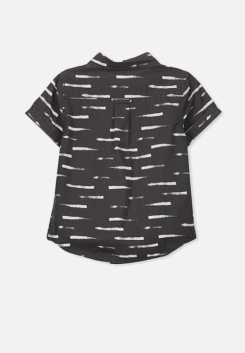 Cotton On - Kids jackson short sleeve shirt - black 