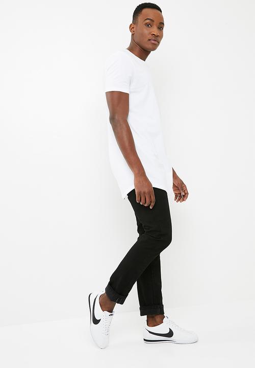 Superbalist - Curved hem tee - white 