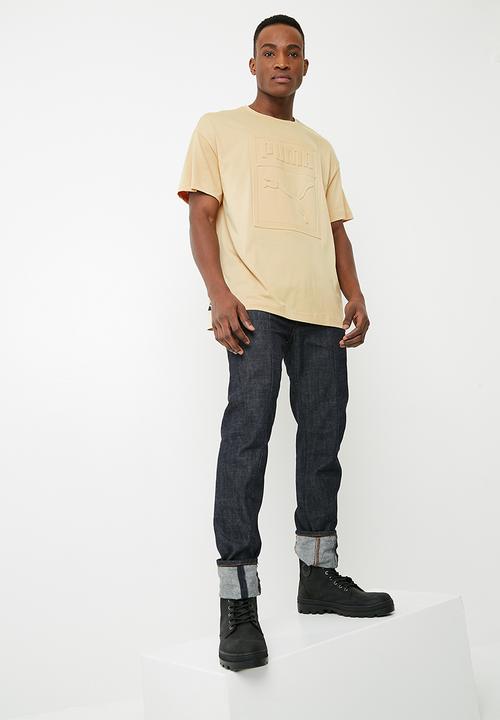 PUMA - Archive embossed print tee - beige