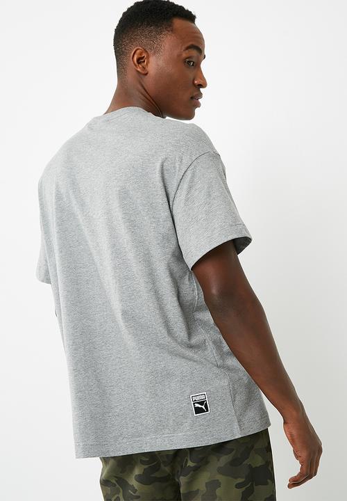 PUMA - Archive embossed print tee - grey