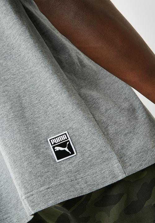 PUMA - Archive embossed print tee - grey