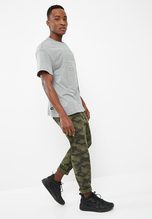 PUMA - Archive embossed print tee - grey