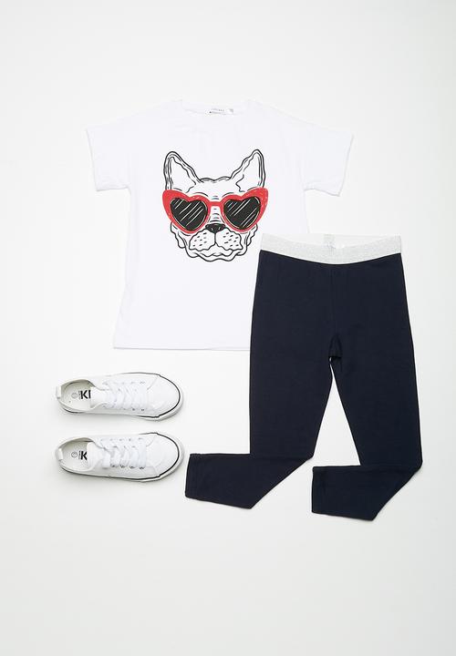 dailyfriday - Kids girls printed swing tee - white 
