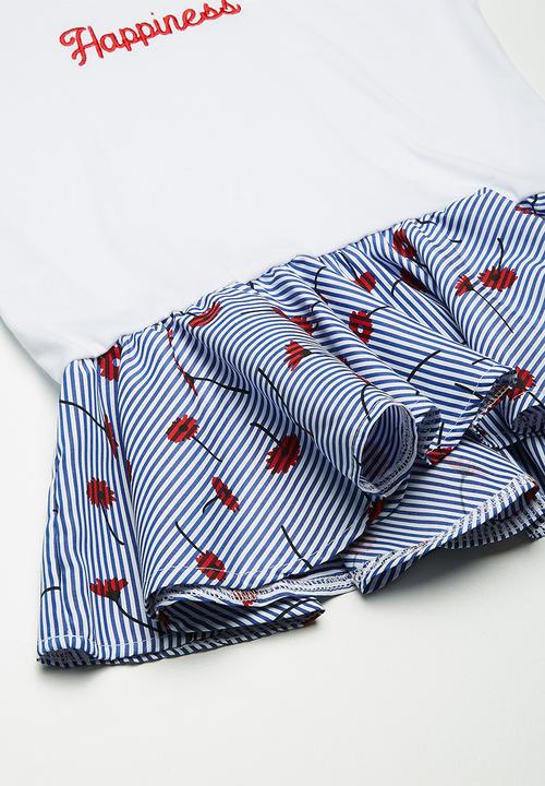 dailyfriday - Peplum tee - white & blue 