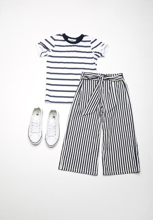dailyfriday - Kids girls culotte pants - navy & white 