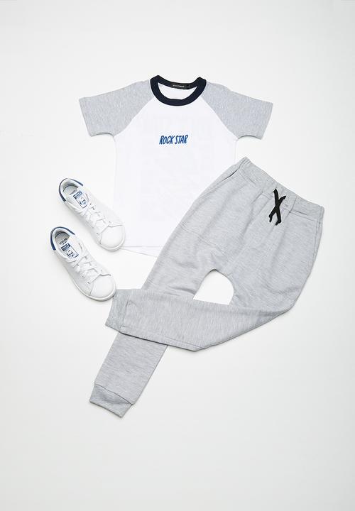basicthread - Kids boys printed raglan tee - white 