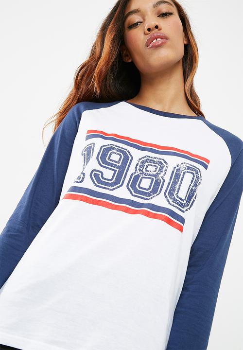 dailyfriday - Raglan long sleeve tee - white
