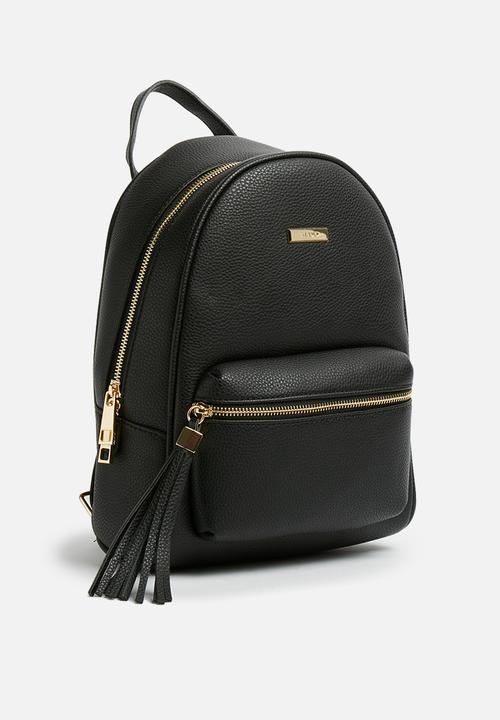 aldo backpack black leather