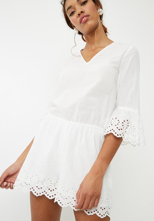 Noisy May - Vanja 3/4 playsuit - white
