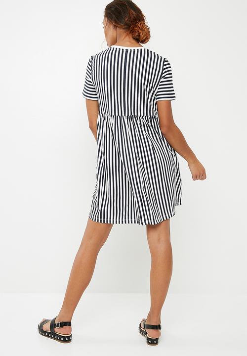Noisy May - Freja stripe dress - navy 