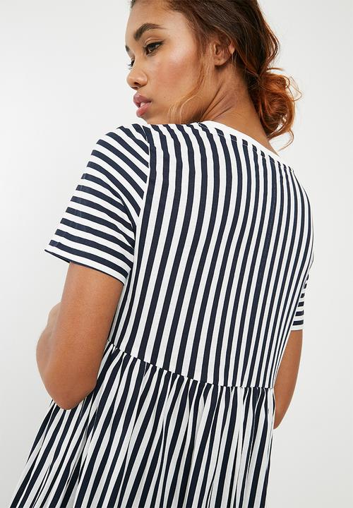 Noisy May - Freja stripe dress - navy 