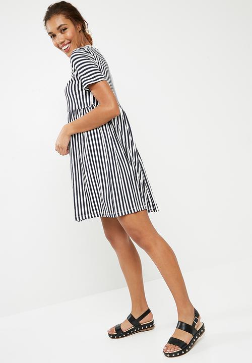 Noisy May - Freja stripe dress - navy 