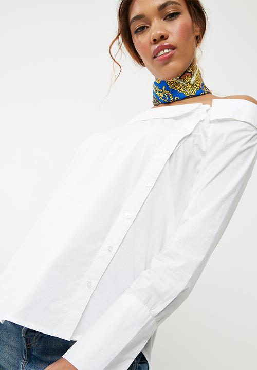 ONLY - Amanda off shoulder shirt - white 
