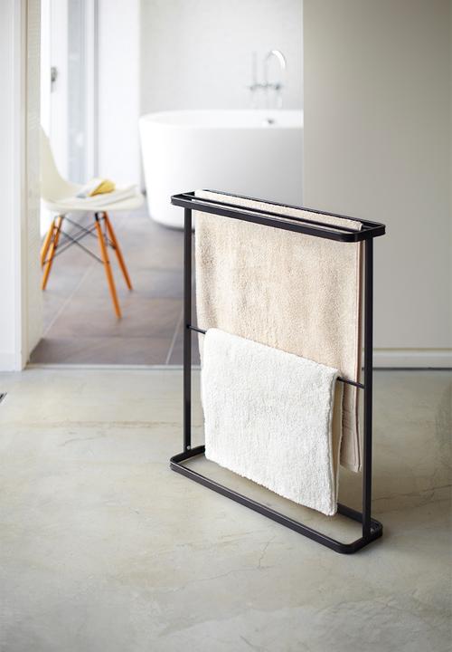 Yamazaki - Tower bath towel hanger - black