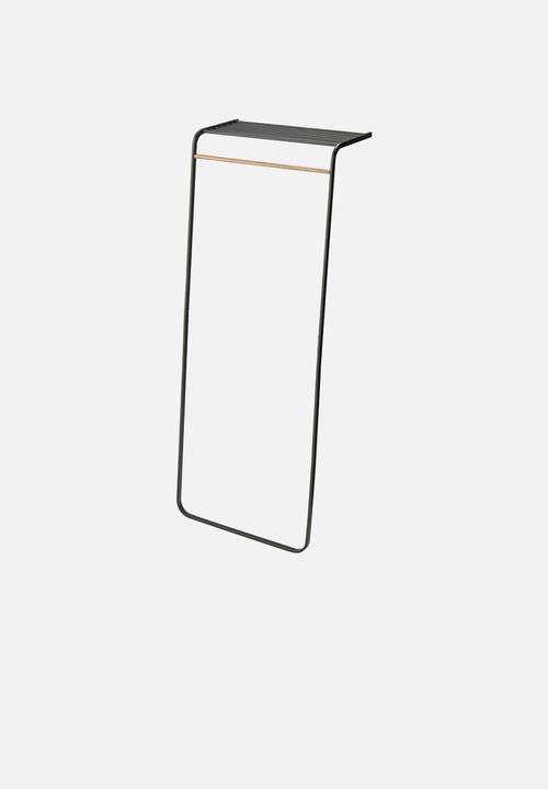 Yamazaki - Tower leaning rail with shelf - black