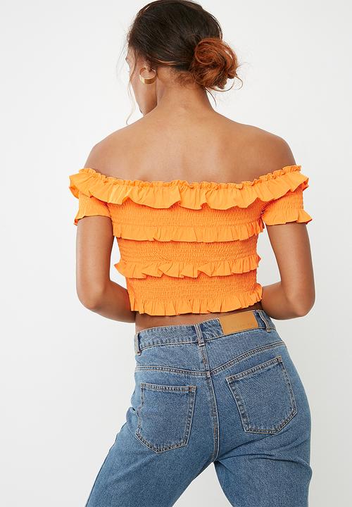 Vero Moda - Gaston off shoulder top - orange 