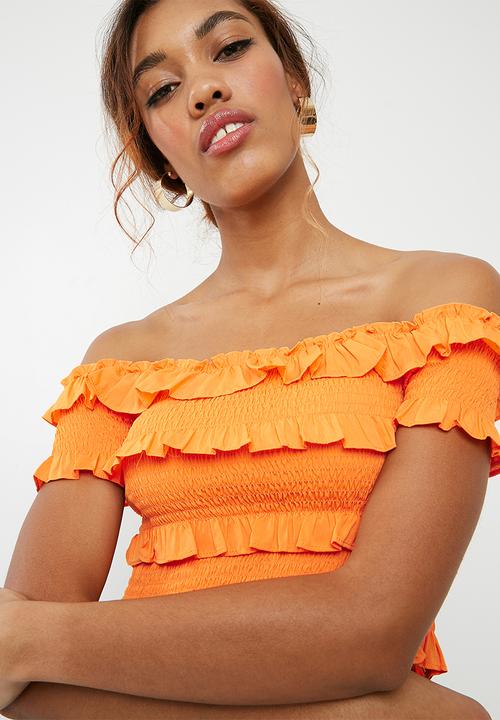 Vero Moda - Gaston off shoulder top - orange 