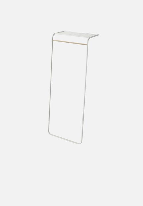 Yamazaki - Tower leaning rail with shelf - white