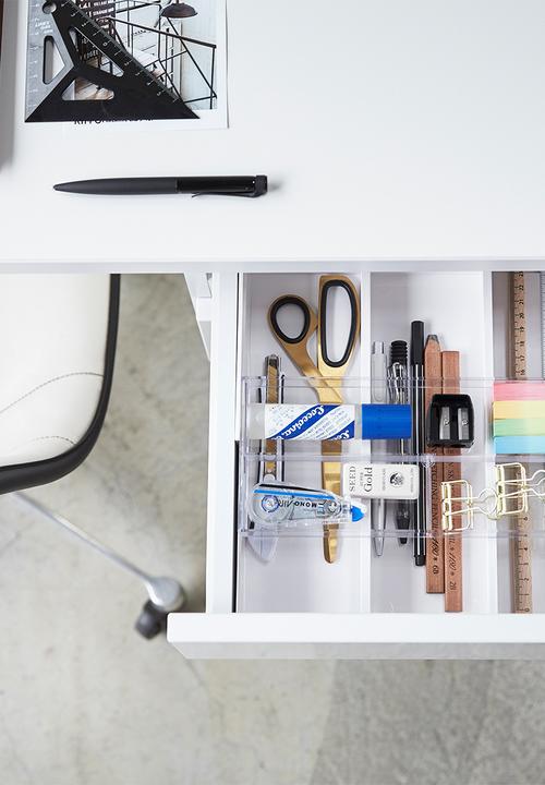 Yamazaki - Tower extendable desk organizer - white
