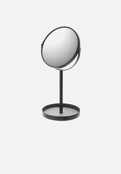 Yamazaki - Tower make up mirror with accessory tray - black