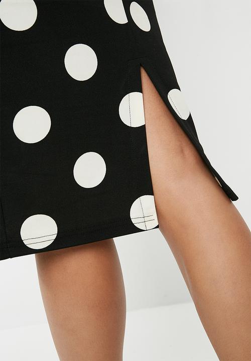 Superbalist - Printed pull on bodycon skirt - black & white 
