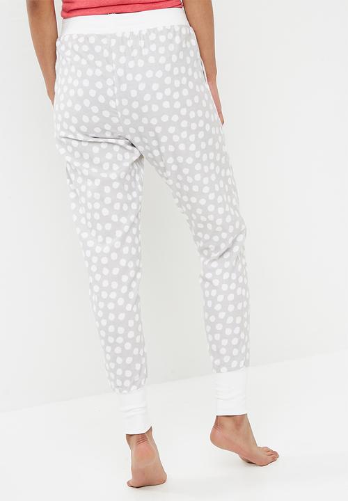 Cotton On - Cuffed flannel pant - grey & white