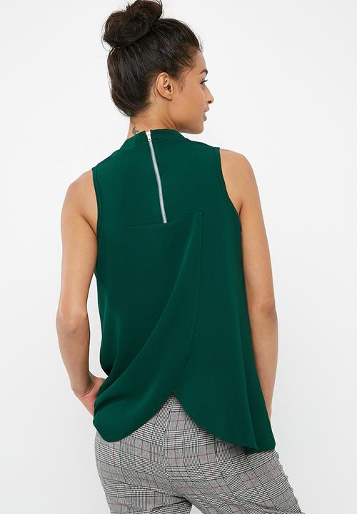 Superbalist - Turtle neck blouse with wrap back - green
