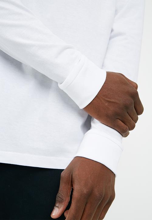 basicthread - Printed oversized long sleeve tee - white