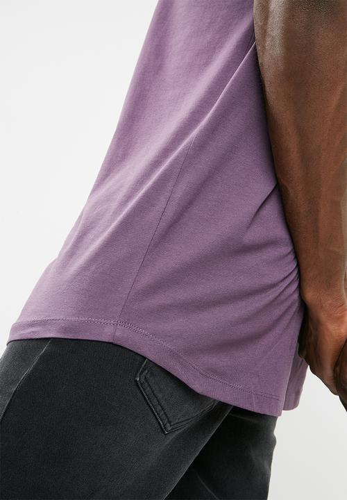Superbalist - Curved hem longline tee - purple