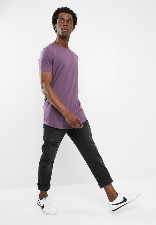 Superbalist - Curved hem longline tee - purple