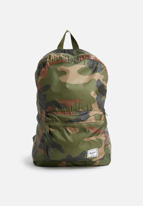 herschel packable daypack camo