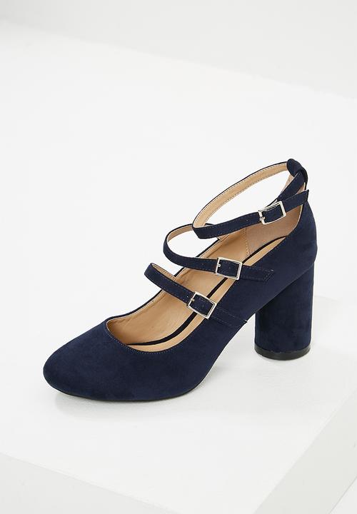 Superbalist - Multiple strap blok heel - navy